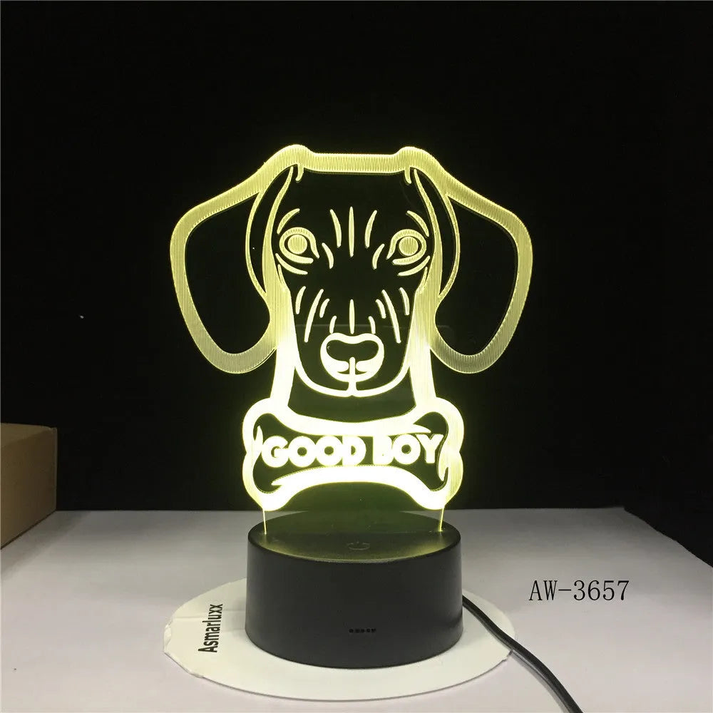 Remote control touch LED table lamp with colourful gradient lights and acrylic shade on a dark base.