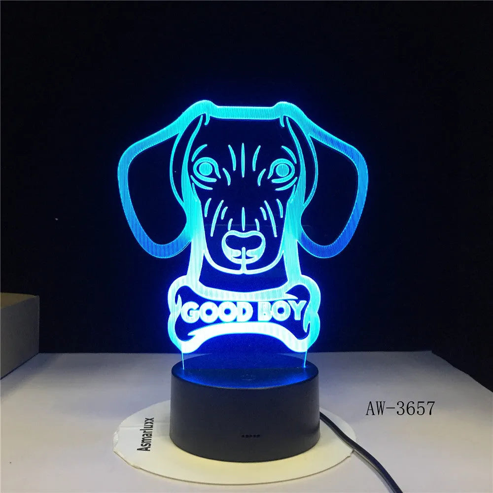 Remote control touch LED table lamp with colourful gradient lights and acrylic shade on a dark base.