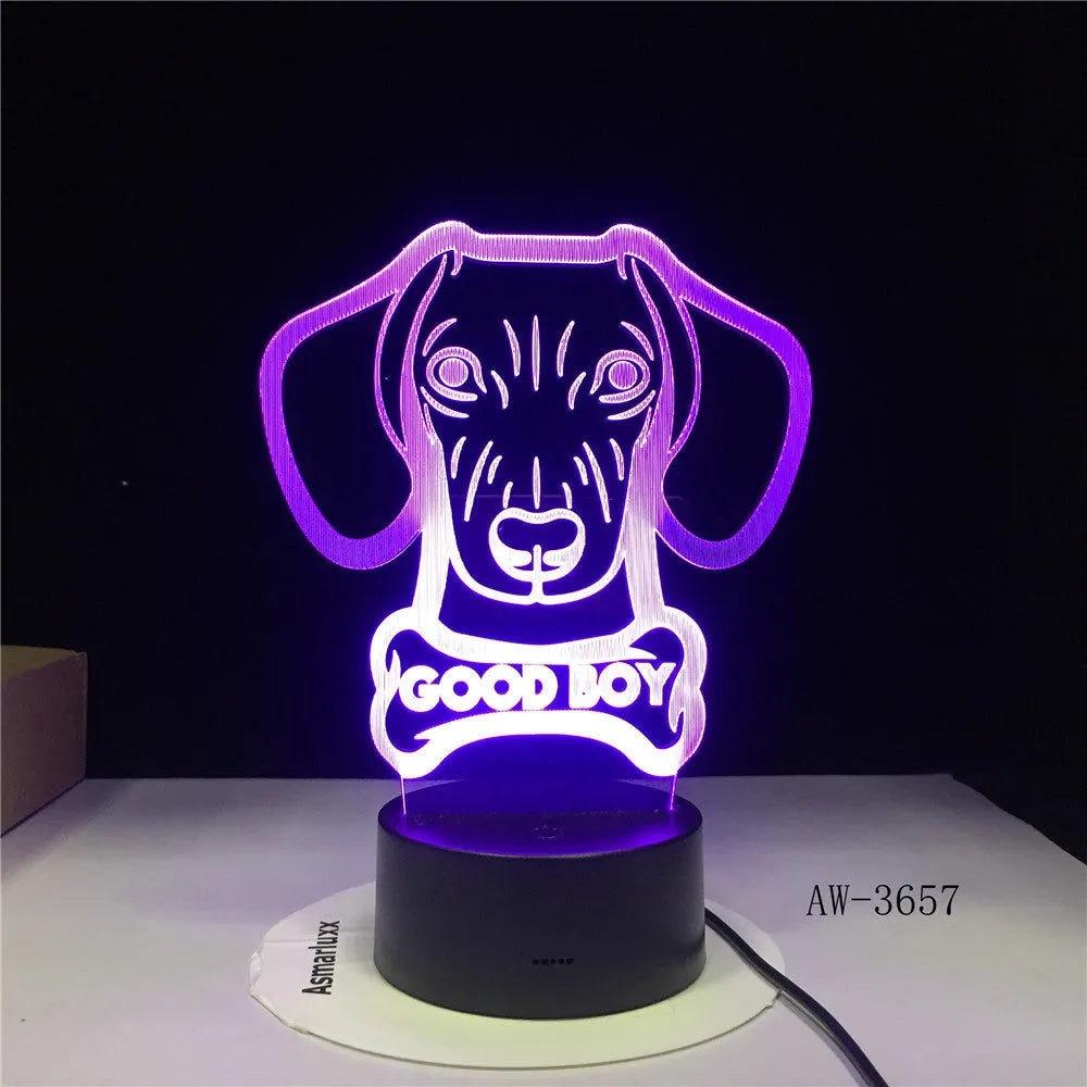 Remote control touch LED table lamp with colourful gradient lights and acrylic shade on a dark base.