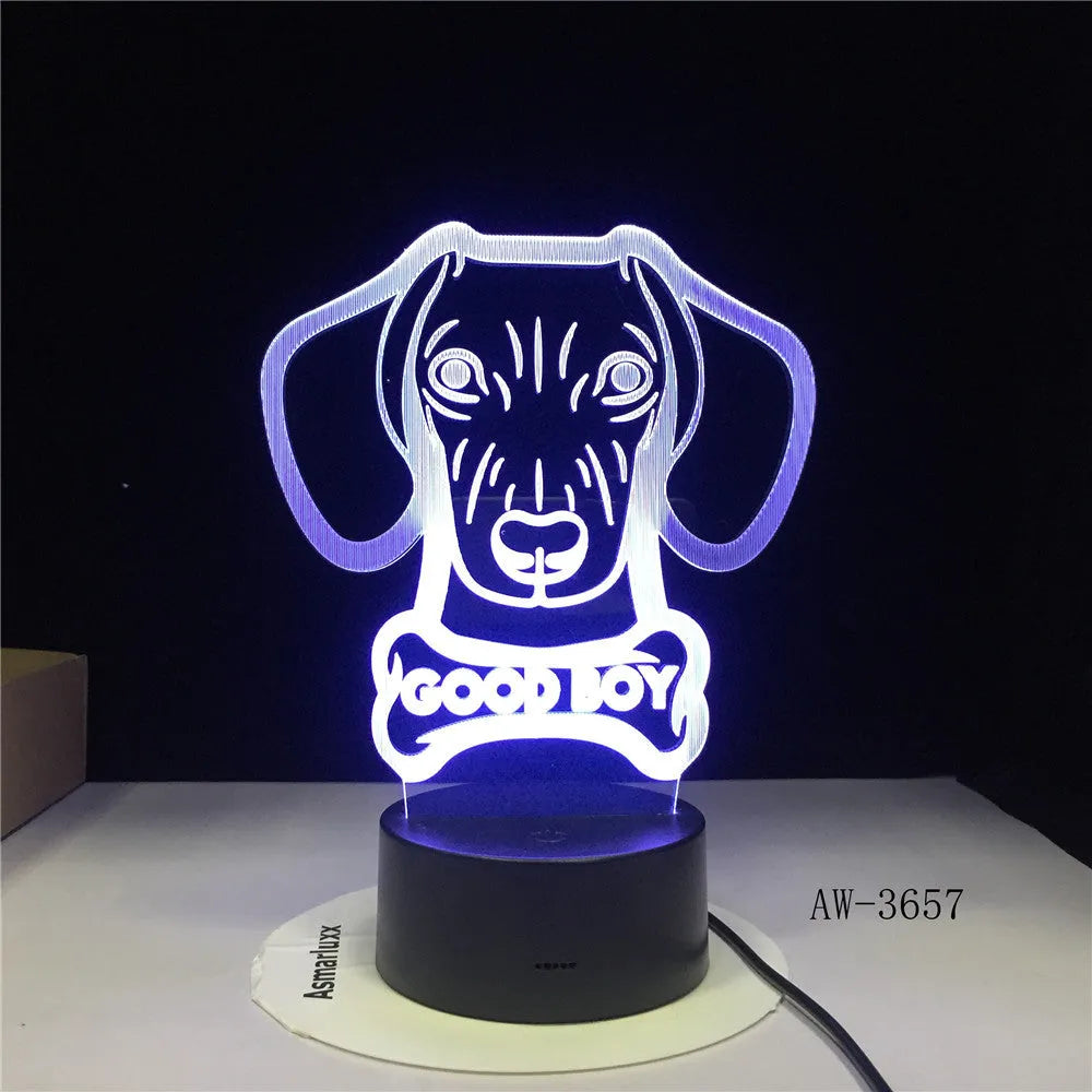 Remote control touch LED table lamp with colourful gradient lights and acrylic shade on a dark base.