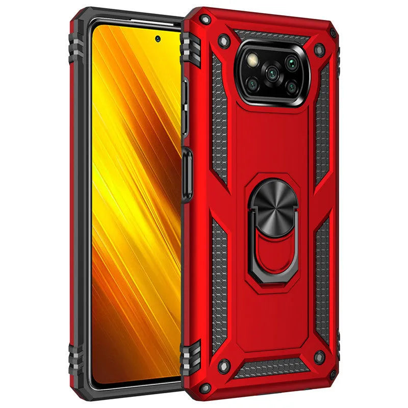 Sergeant anti-fall armor case for Xiaomi Pocophone Poco X3 NFC in black TPU PC zinc alloy