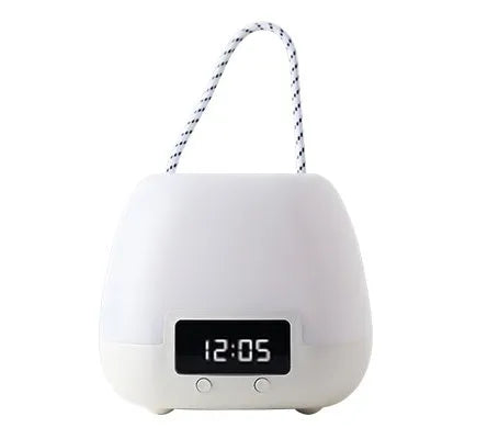 White rechargeable night light for breastfeeding with remote control, projection function, and USB charging for bedside use