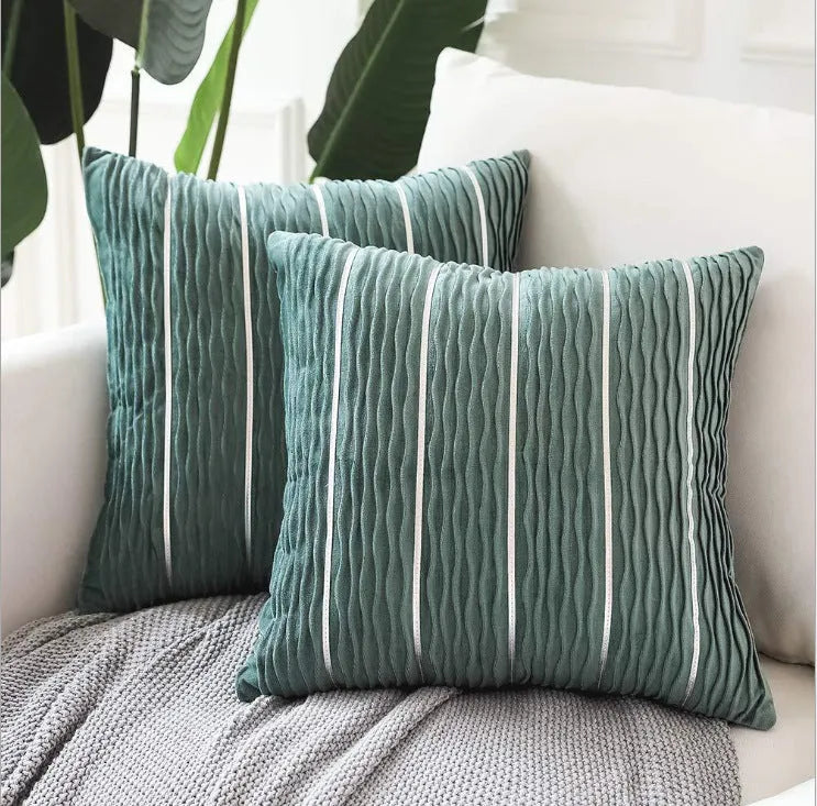 Plush velvet cushion cover 45x45cm in silver gray for sofa or bed decoration