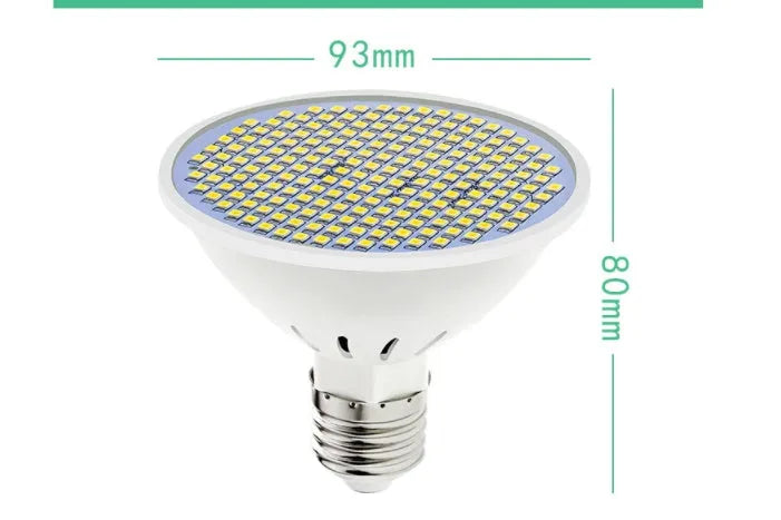 E27 LED lamp cup bulb with PC body, shown in warm white and cool white light options.