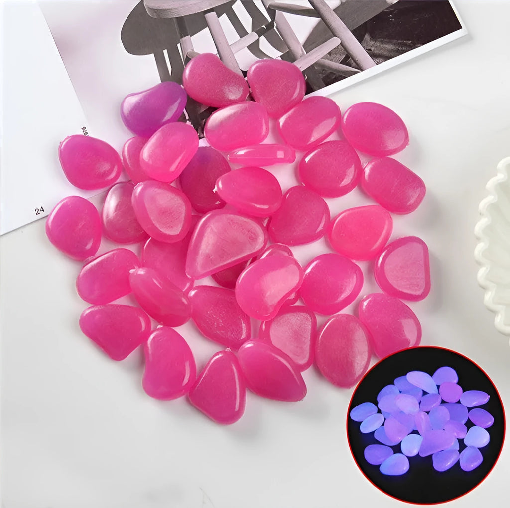 100 pack luminous fluorescent aquarium pebbles in mixed colours by Qiming