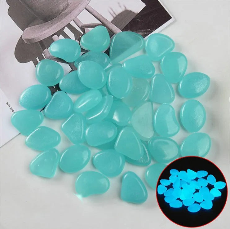 100 pack luminous fluorescent aquarium pebbles in mixed colours by Qiming
