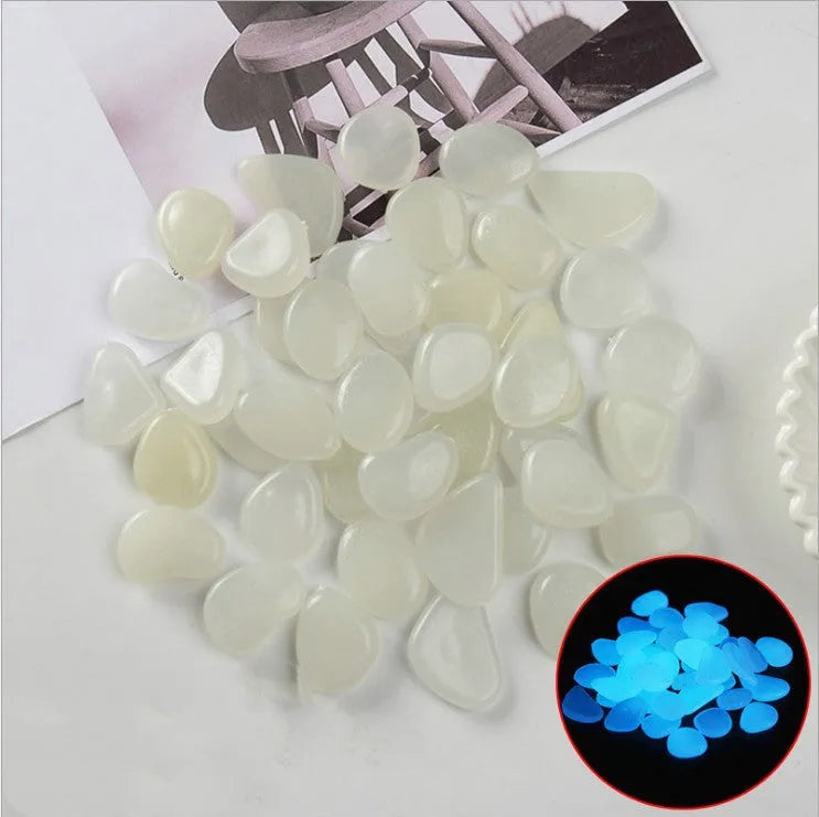 100 pack luminous fluorescent aquarium pebbles in mixed colours by Qiming