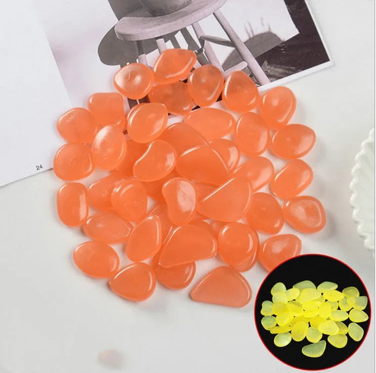 100 pack luminous fluorescent aquarium pebbles in mixed colours by Qiming