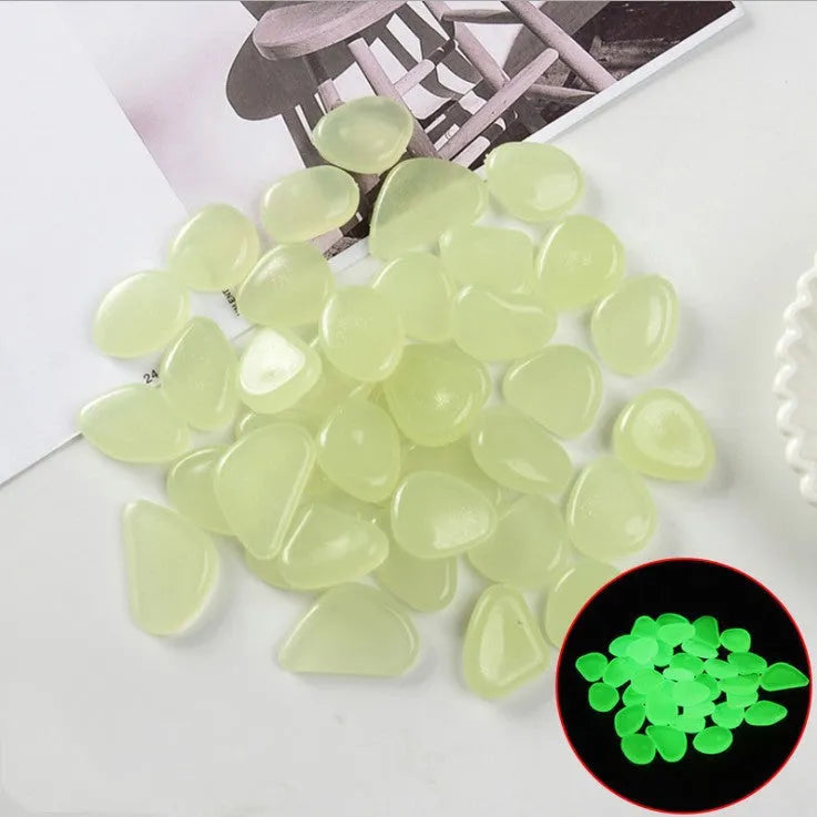 100 pack luminous fluorescent aquarium pebbles in mixed colours by Qiming