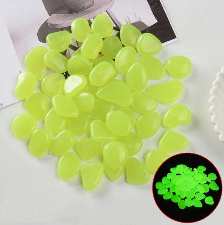 100 pack luminous fluorescent aquarium pebbles in mixed colours by Qiming
