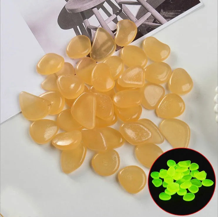 100 pack luminous fluorescent aquarium pebbles in mixed colours by Qiming