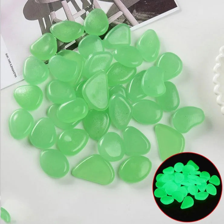 100 pack luminous fluorescent aquarium pebbles in mixed colours by Qiming