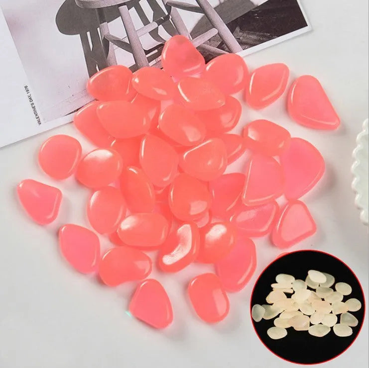 100 pack luminous fluorescent aquarium pebbles in mixed colours by Qiming