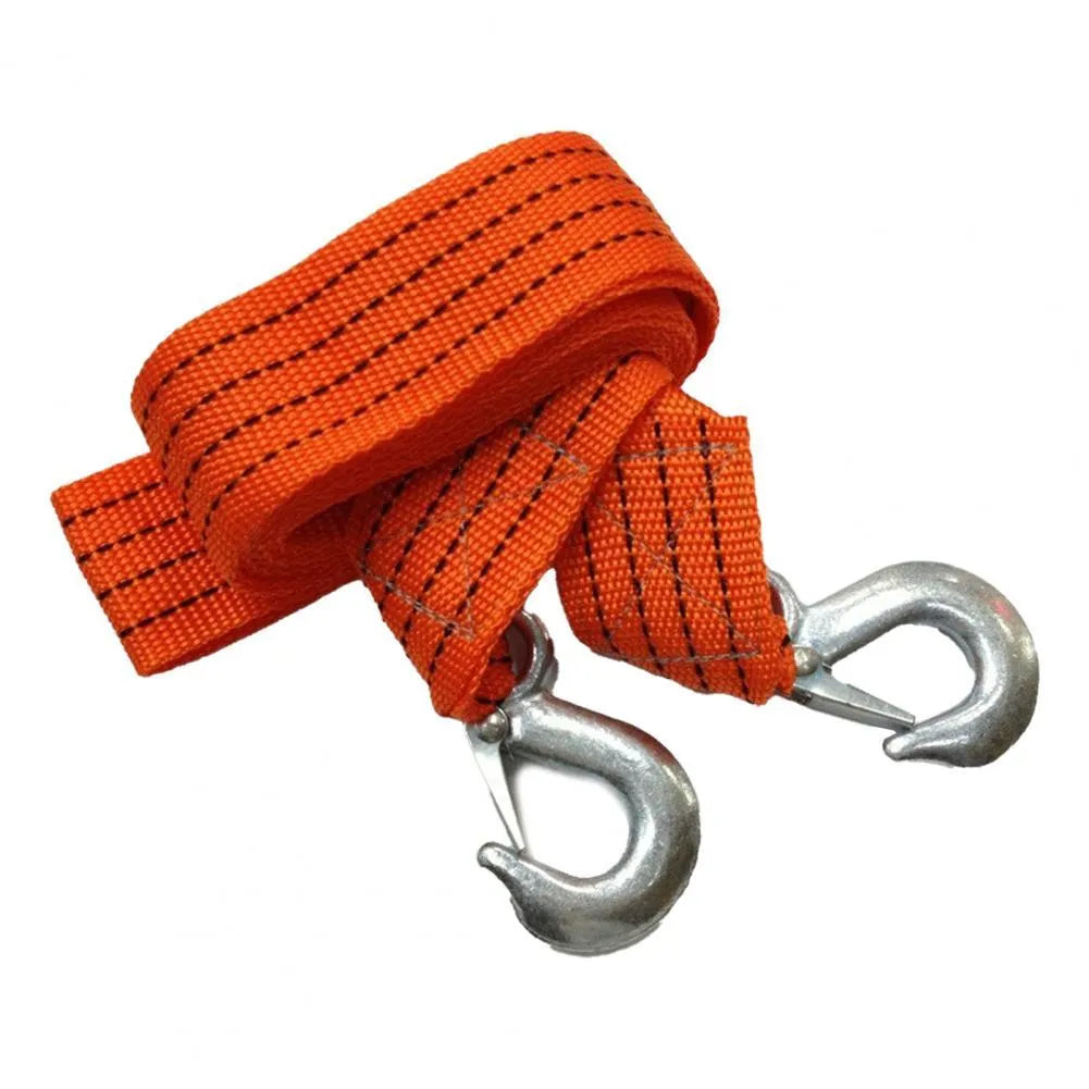 CARLIFE CL-D9002 yellow nylon tow rope with 3-ton capacity and eagle grappling hook for trailer use