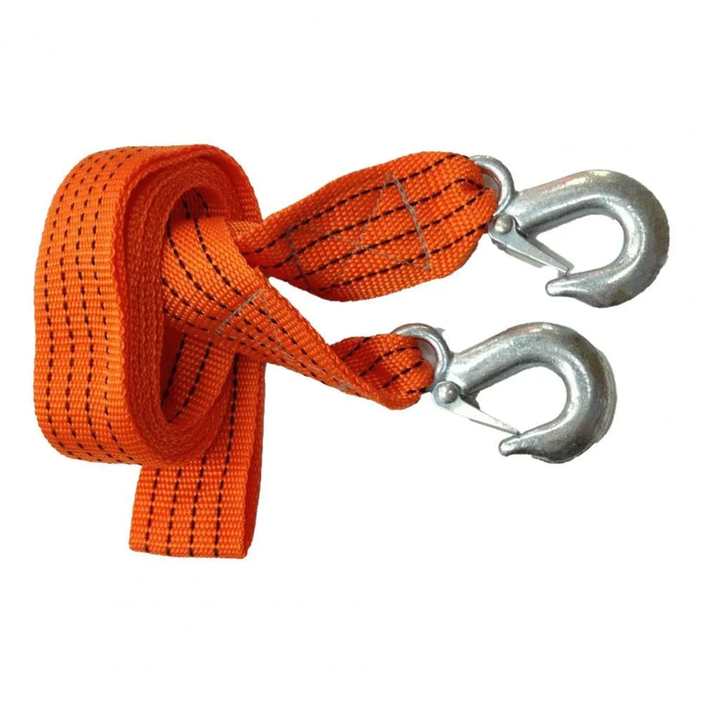 CARLIFE CL-D9002 yellow nylon tow rope with 3-ton capacity and eagle grappling hook for trailer use