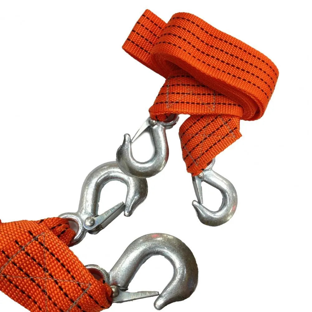 CARLIFE CL-D9002 yellow nylon tow rope with 3-ton capacity and eagle grappling hook for trailer use