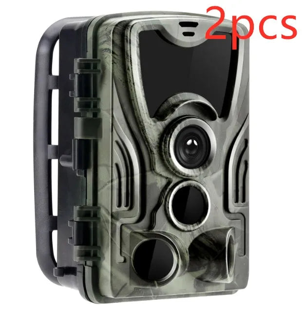 Green cellular trail camera for hunting deer with 16MP sensor and 65ft night vision capability