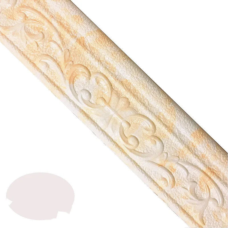 Self-adhesive decorative waistline skirting line border with modern grid pattern