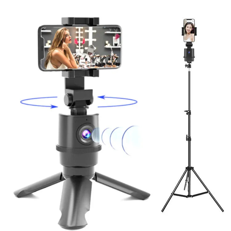 360-degree intelligent tracking pan tilt camera bracket holding a mobile phone for hands-free filming