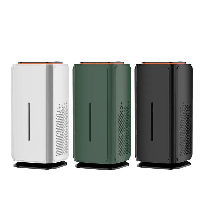 Black car air purifier with HEPA filter and negative ion feature, USB powered, 50 m3h air volume