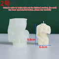 Flexible silicone shy female body candle mould shown in three different design variations.