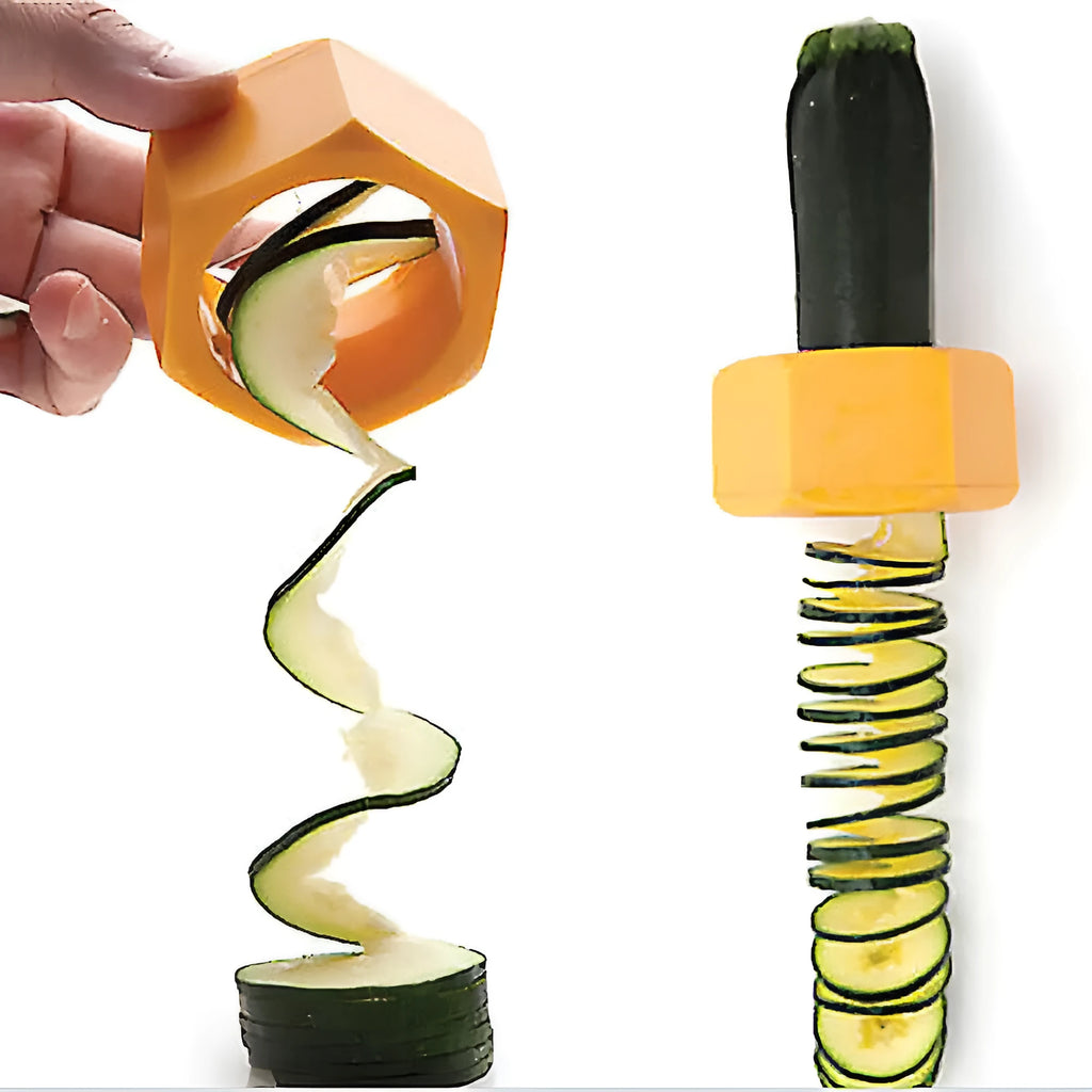 Yellow spiral knife vegetable cutter 8cm food-grade ABS plastic for cucumber slicing
