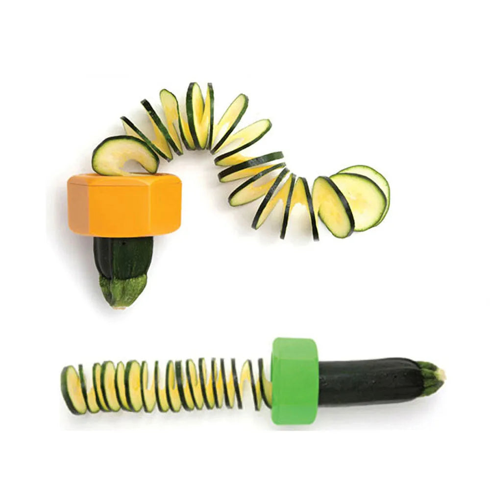 Yellow spiral knife vegetable cutter 8cm food-grade ABS plastic for cucumber slicing