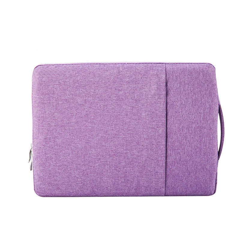 Polyester computer sleeve bag in black with zipper, compatible with 13 inch laptops and tablets