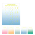 Yunmu Groceries Symphony Gradient Morandi label sticker pack with 10 sheets of 88x110mm bookmark stickers in four colour options