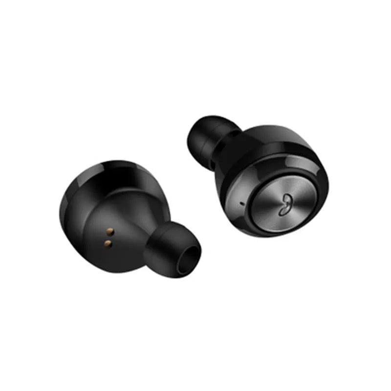 Black A6 TWS wireless Bluetooth earbuds with charging case