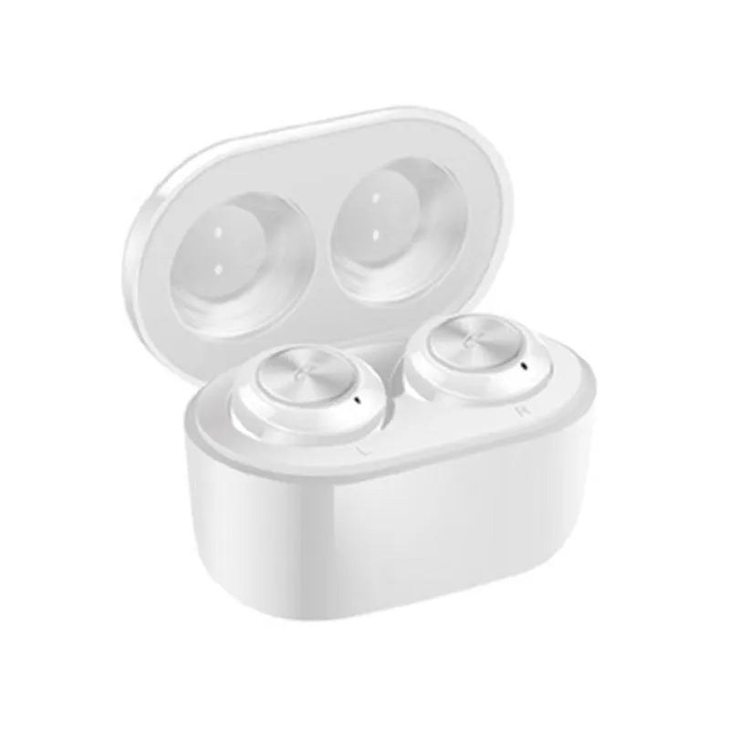 Black A6 TWS wireless Bluetooth earbuds with charging case