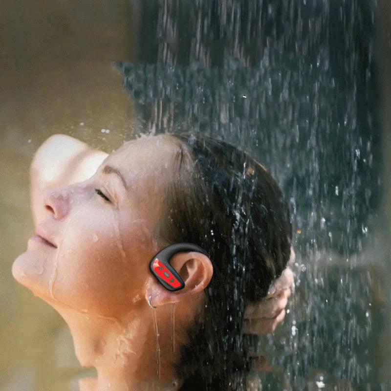 New Style Swimming Headset Bluetooth 8 Level Waterproof Black Head-Mounted Dual Stereo
