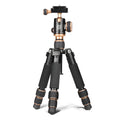 Light Age Q166 black aluminium alloy portable tripod with ball head folded for storage