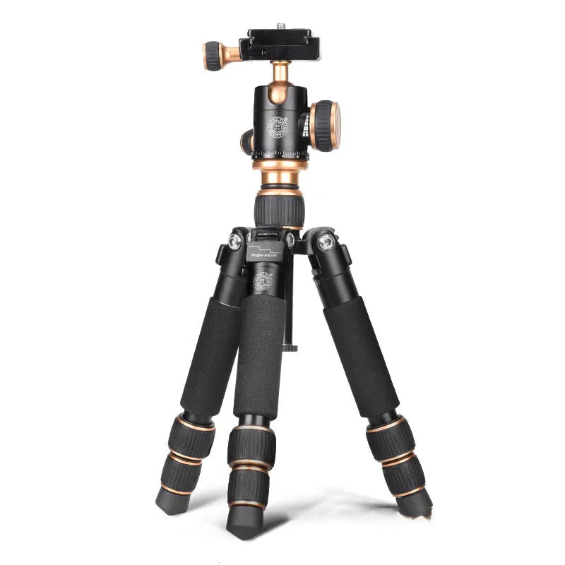Light Age Q166 black aluminium alloy portable tripod with ball head folded for storage