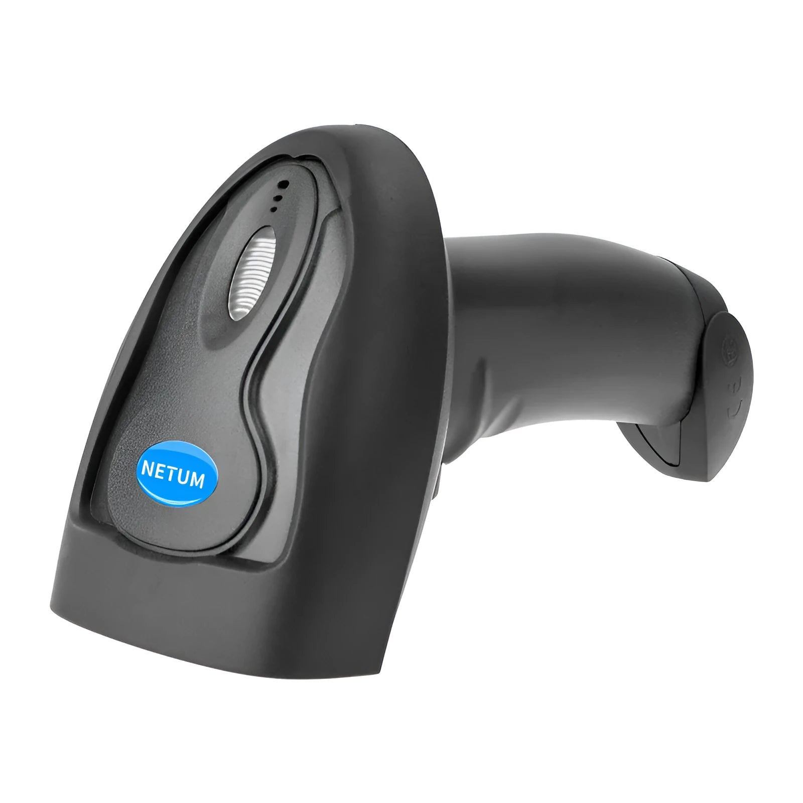 Wireless Laser Barcode Scanner 6900 in black handheld design with USB base