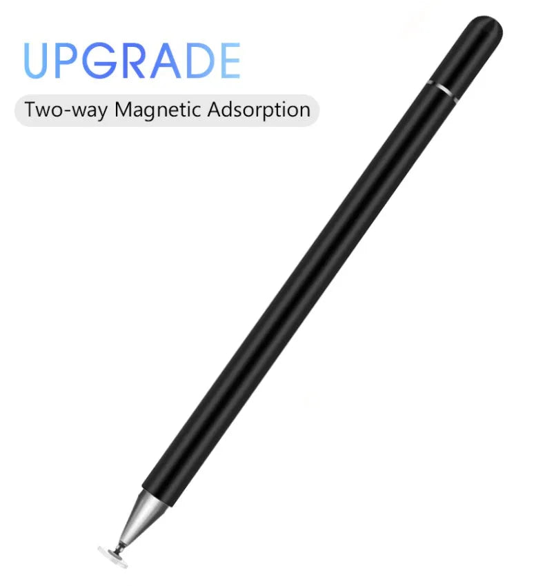 Passive capacitance pen with aluminium alloy body and fine nano nib in black, white, and silver colours