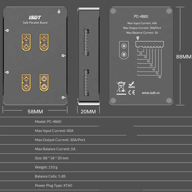 Grey parallel charging board for Astor drones and electric toy battery accessories