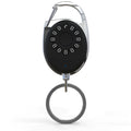 Black smart Bluetooth anti-lost device with selfie function, keychain design, compatible with Apple iPhone