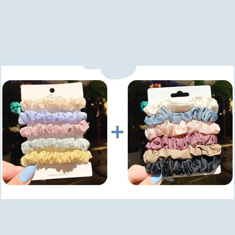 Children's hairpin set with autumn colours showing small intestine rings and large intestine ropes