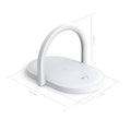 15W wireless charger with night light and phone holder in black on a desk