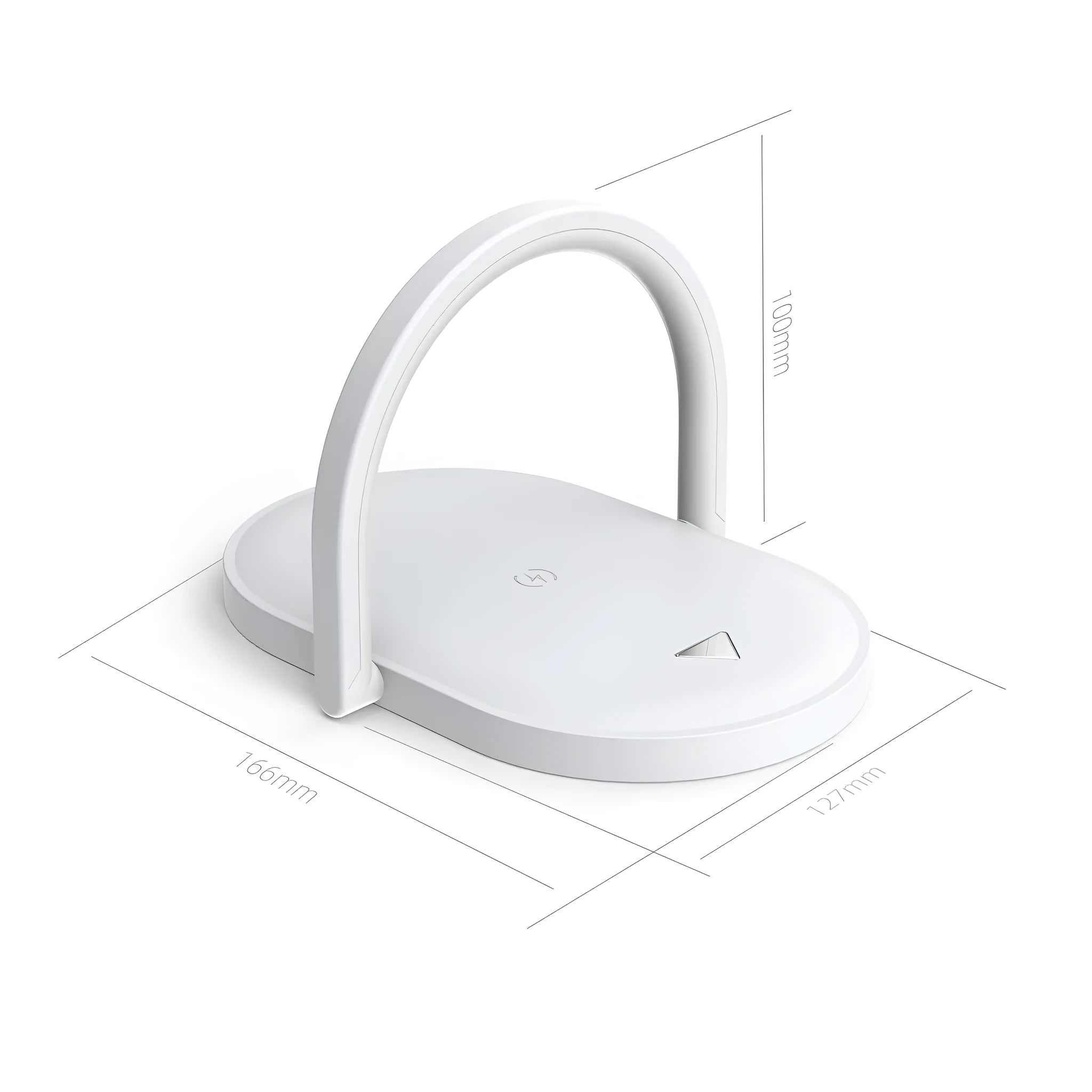 15W wireless charger with night light and phone holder in black on a desk