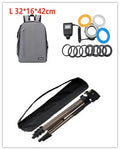 Black 1.3m aluminium tripod with Bluetooth remote and smartphone holder, compatible with Apple devices and cameras