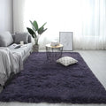 Nordic fluffy rectangle anti-slip carpet rug in plush white for bedroom living room