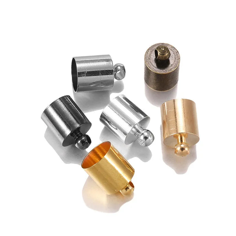 Multi-colour copper bell tassel caps for jewellery making in various sizes from 3mm to 12mm