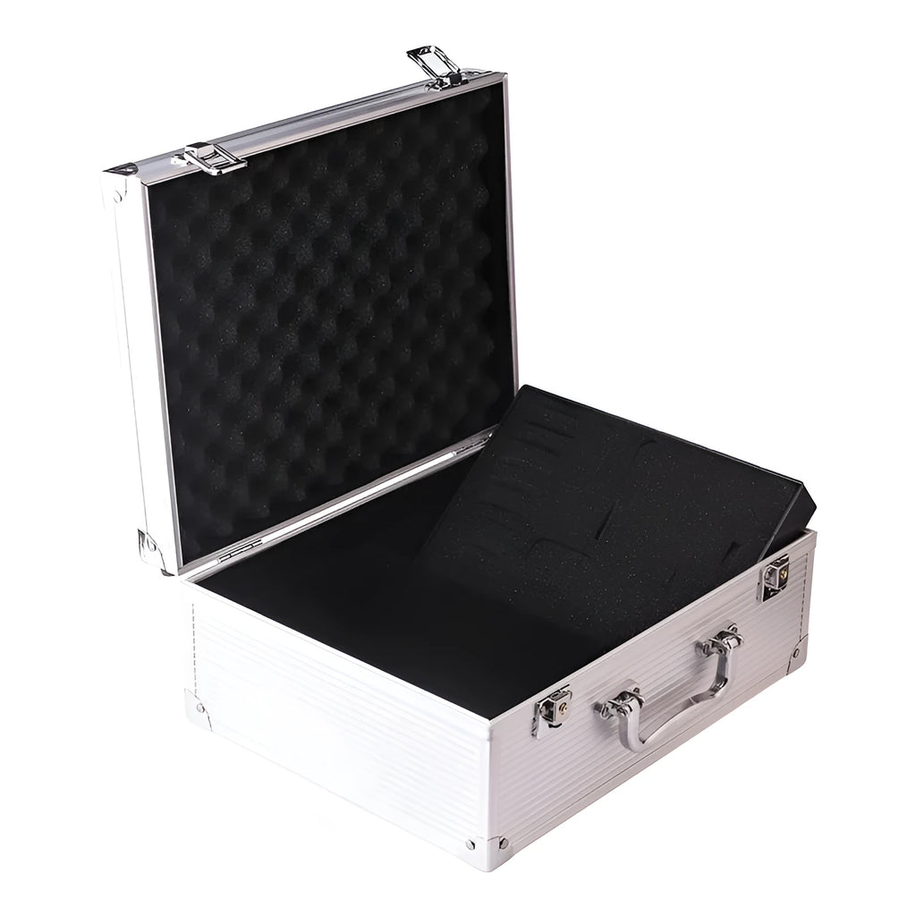 Black aluminium alloy tattoo equipment storage box for professional tools