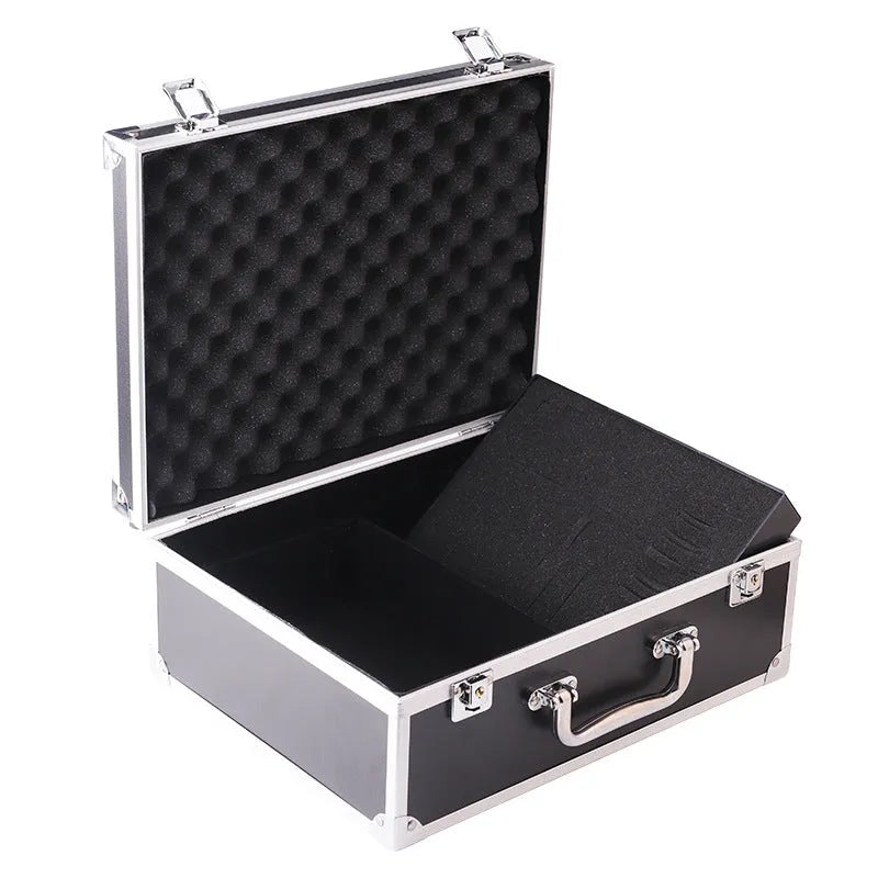 Black aluminium alloy tattoo equipment storage box for professional tools