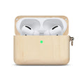 Solid wood earphone case and sleeve in various wood finishes, compatible with Bluetooth and Apple earphones