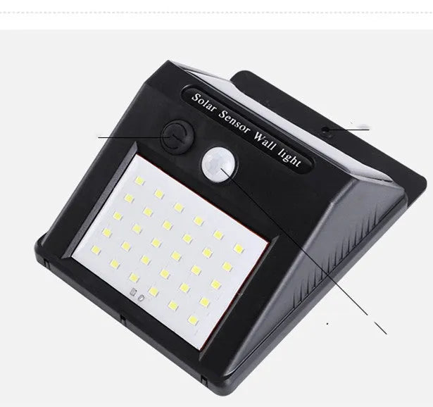 Solar outdoor garden lamp with LED sensor light 100LED motion detection for pathway patio