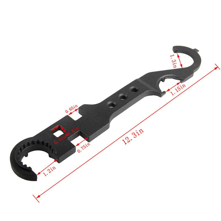 Black steel combination wrench for AR15 and M4 rifle maintenance and disassembly.