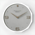 Round 12-inch Nordic wall clock with perforated metal design in four colour options